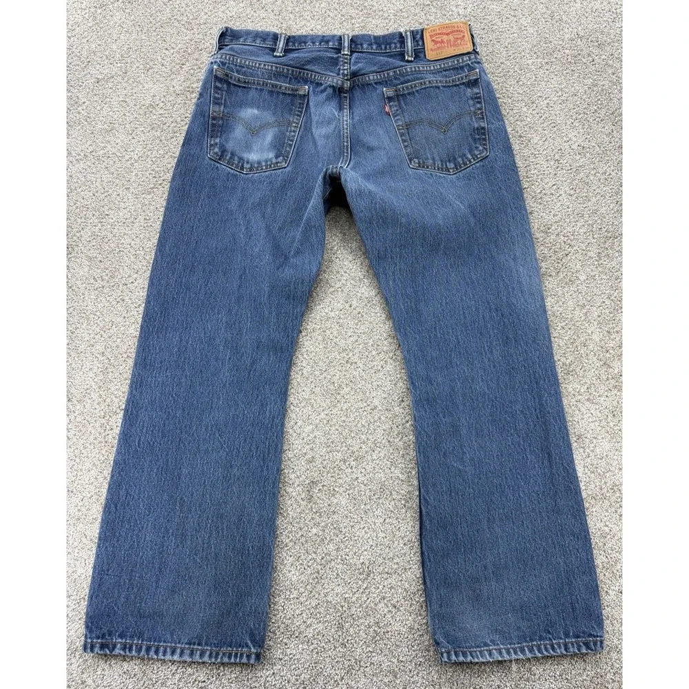 Levis 517 Jeans Mens 36x30 Blue Cotton Denim Workwear Wallet Fade Distressed '17